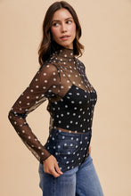 Load image into Gallery viewer, AT1761G Polka Dot Mock Neck
