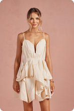 Load image into Gallery viewer, Tiered Ruffle Plunge Mini Dress

