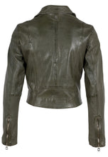 Load image into Gallery viewer, JULENE RF JADE LEATHER JACKET
