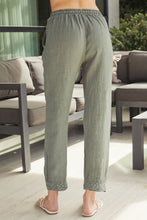 Load image into Gallery viewer, 12202 ARMY GREEN LINEN PANTS
