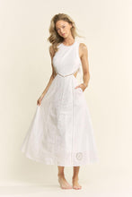 Load image into Gallery viewer, Eyelet Side Cutout Tie Midi Dress
