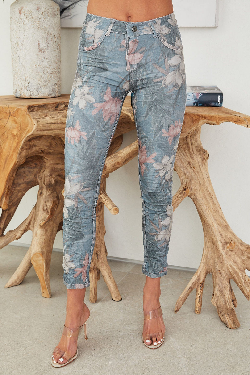 H676 REVERSIBLE FLORAL JOGGERS