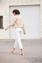 Load image into Gallery viewer, JULENE BEIGE CROPPED LEATHER JACKET
