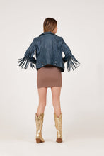 Load image into Gallery viewer, ZOE TEAL LEATHER JACKET

