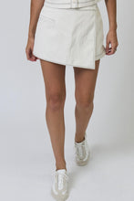 Load image into Gallery viewer, CS26-40102W CHELSEA ASSYMETRICAL VEGAN MINI SKORT
