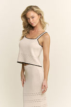 Load image into Gallery viewer, HQSET0155 CROCHET SLEEVELESS TOP AND MIDI SKIRT SET
