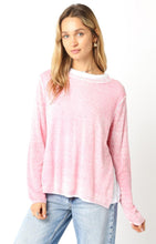 Load image into Gallery viewer, 2200-24LTL Megan Double Layer Illusion Sweater Top Coral Blush
