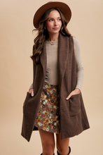 Load image into Gallery viewer, AJK8595 Brushed Knit Shawl Collar Open Long Vest
