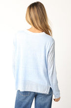 Load image into Gallery viewer, 2200-24LTL Megan Double Layer Illusion Sweater Top Blue
