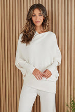 Load image into Gallery viewer, 55198 RIBBED CUF HEM ASYMETRICAL SWEATER KNIT TOP
