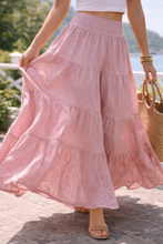 Load image into Gallery viewer, LINEN TIERED PALAZZO PANT
