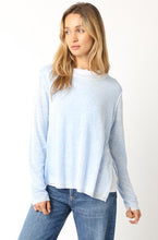 Load image into Gallery viewer, 2200-24LTL Megan Double Layer Illusion Sweater Top Blue

