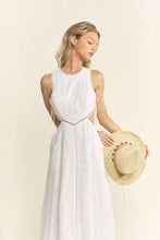 Load image into Gallery viewer, Eyelet Side Cutout Tie Midi Dress
