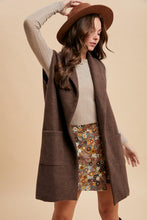 Load image into Gallery viewer, AJK8595 Brushed Knit Shawl Collar Open Long Vest
