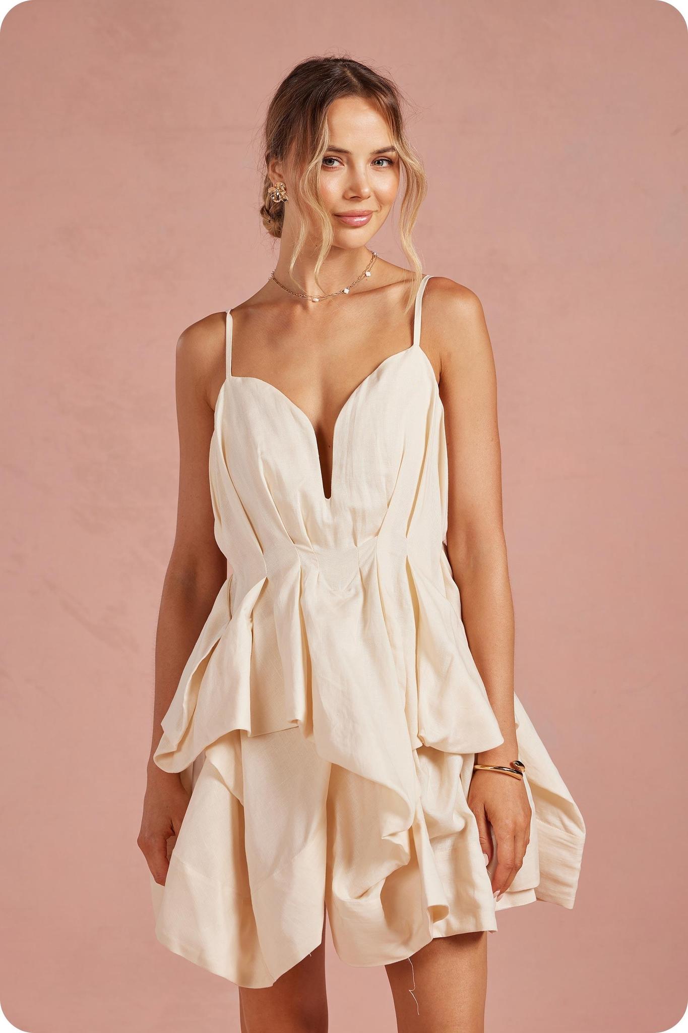 Tiered Ruffle Plunge Mini Dress – Influencer Boutique
