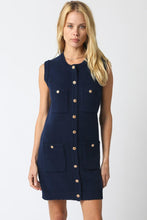 Load image into Gallery viewer, 2600-142LDL Ariana Knit Button Dress Navy
