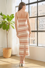 Load image into Gallery viewer, HD0259 Knit Striped Front Midi Dress
