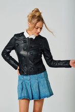 Load image into Gallery viewer, FLORA RF BLACK WOMAN'S FLORAL APPLIQUE JACKET
