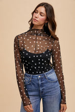 Load image into Gallery viewer, AT1761G Polka Dot Mock Neck
