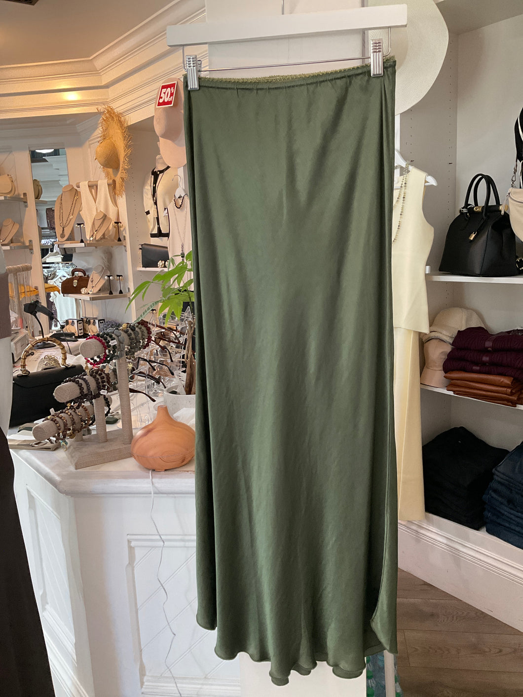 9298 Army Green Skirt