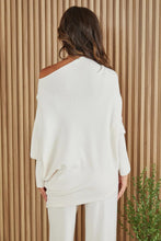 Load image into Gallery viewer, 55198 RIBBED CUF HEM ASYMETRICAL SWEATER KNIT TOP

