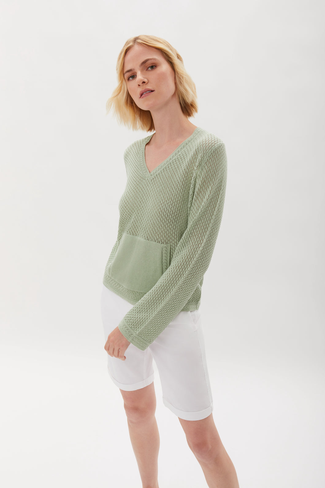 9658SW MIXED STITCH PULLOVER