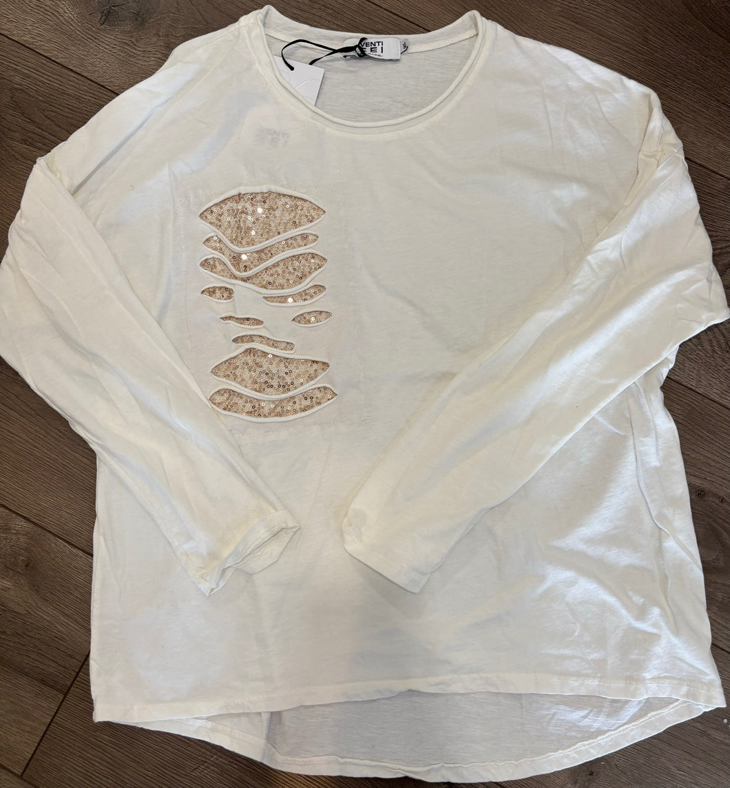 41676 SEQUIN PATCH TOP