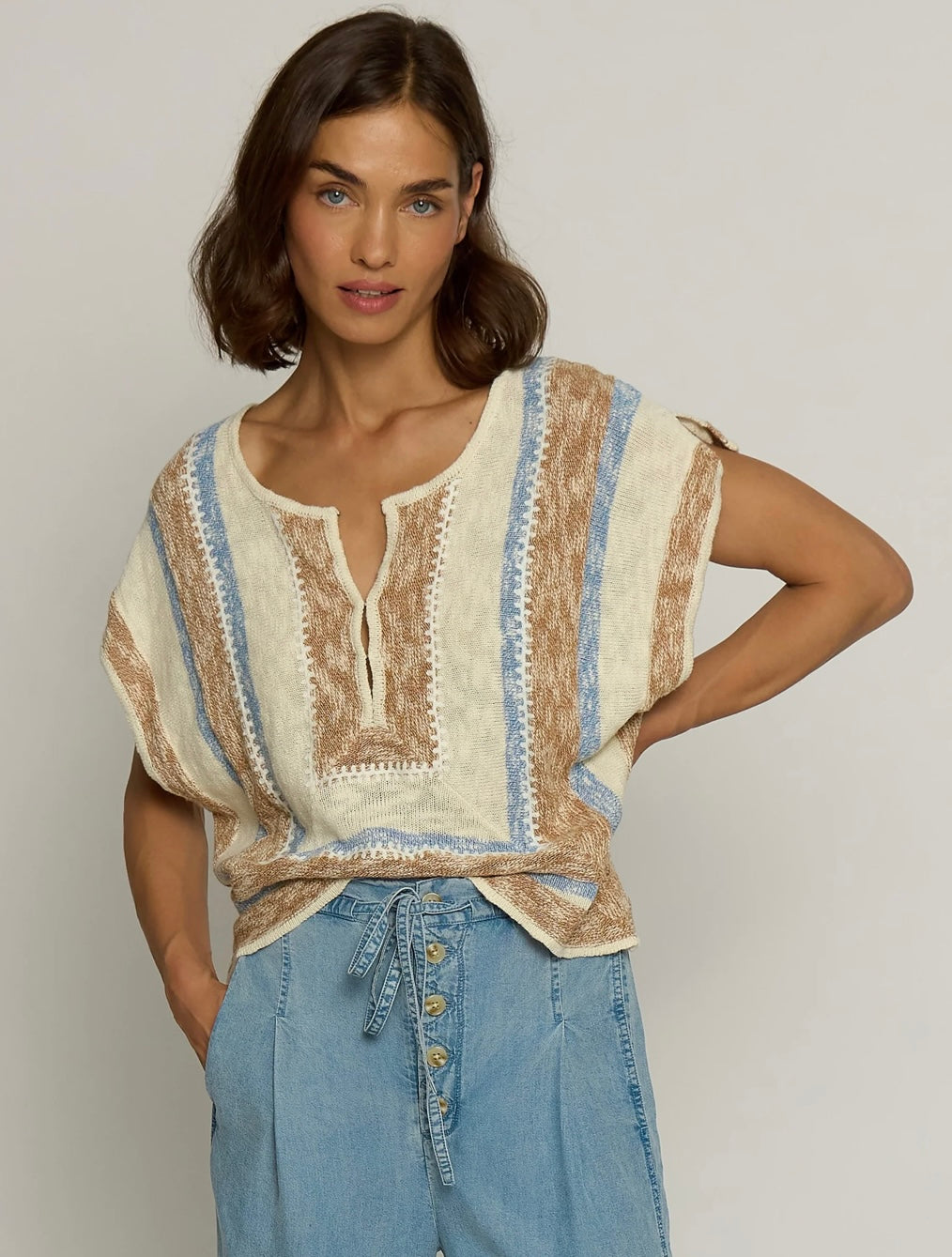 946S STRIPE SQUARE TOP