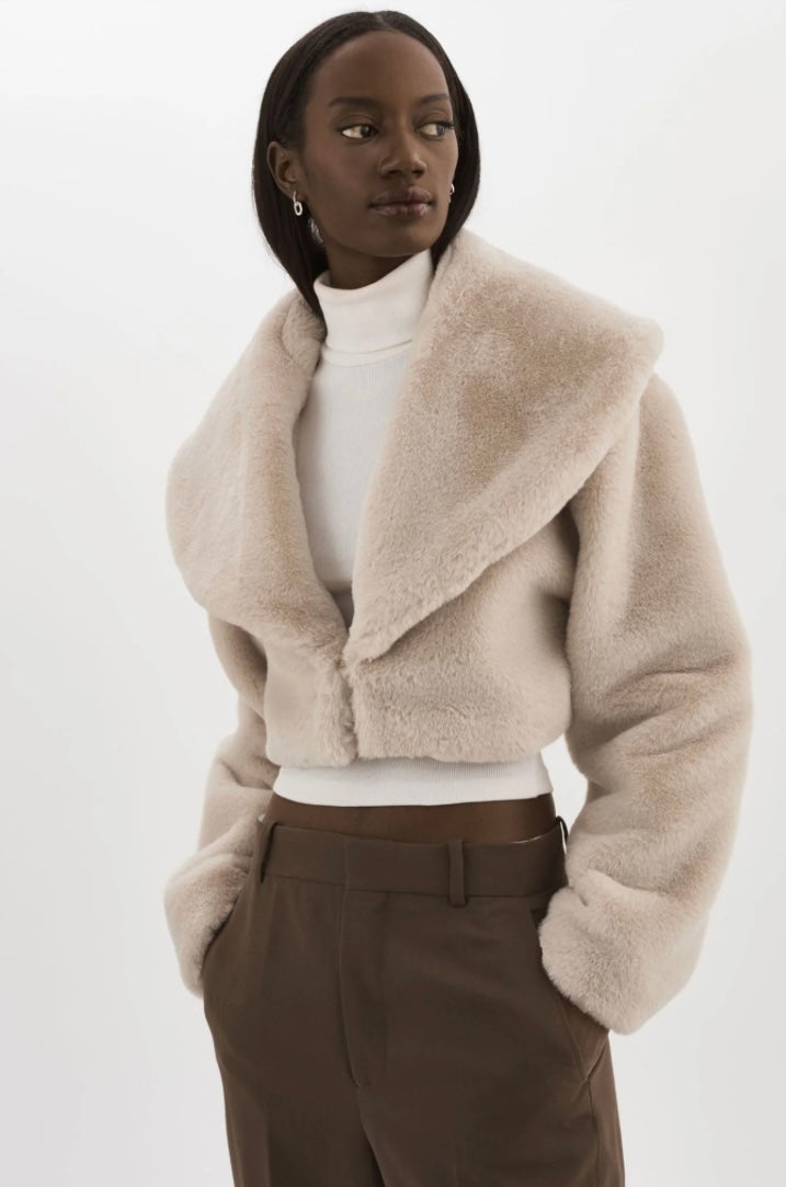 DANIKA FAUX FUR JACKET OAT S