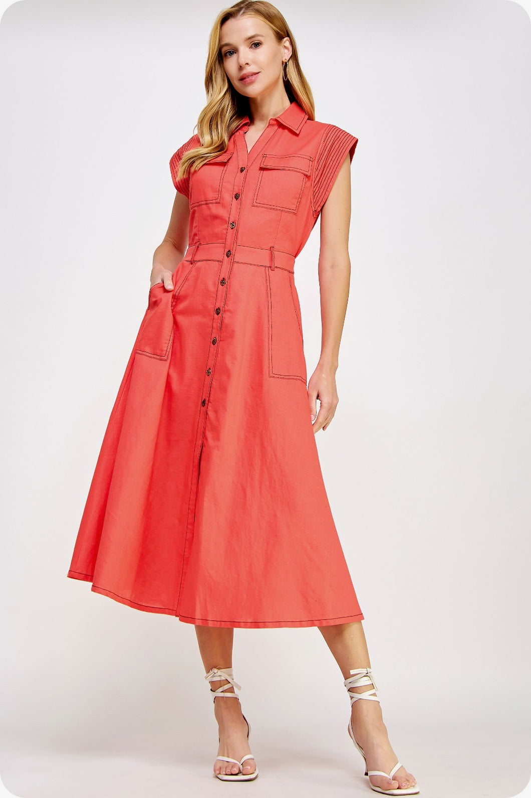 10008 SOLID LINEN DRESS