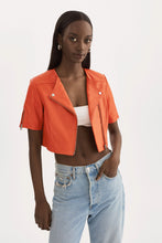 Load image into Gallery viewer, KELSEY LEATHER BIKER TOP
