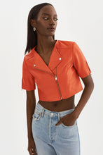 Load image into Gallery viewer, KELSEY LEATHER BIKER TOP
