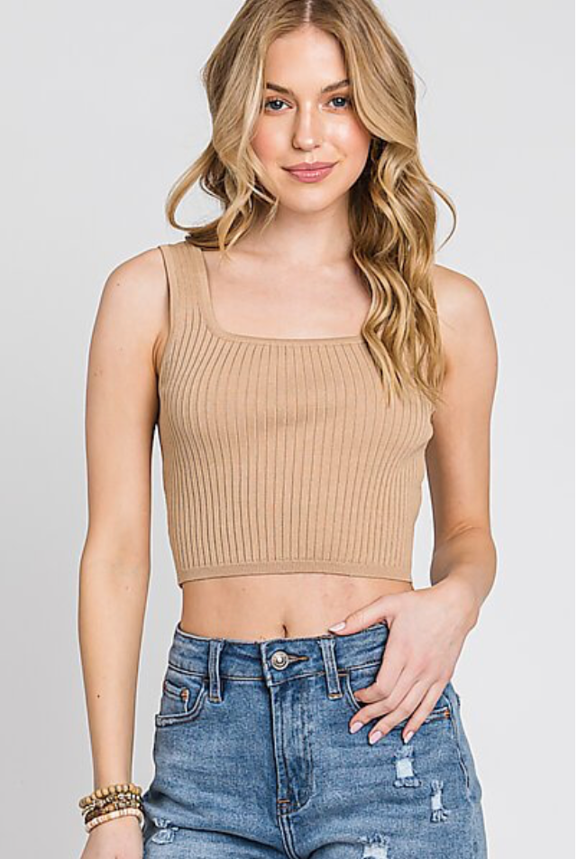 FW1292A RIBBED CROP TANK