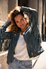 Load image into Gallery viewer, ZOE TEAL LEATHER JACKET
