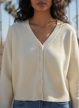 Load image into Gallery viewer, CREAM CARDIGAN
