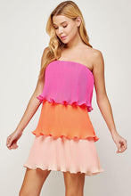 Load image into Gallery viewer, Tiered Strapless Pleated Mini Dress
