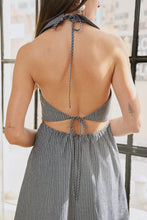 Load image into Gallery viewer, Halter Neck Backless Button Down Midi Dress
