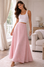 Load image into Gallery viewer, CRINKLE LINEN MIDI SKIRT
