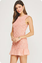 Load image into Gallery viewer, Wavy Smocking Detail Sleeveless Mini Dress
