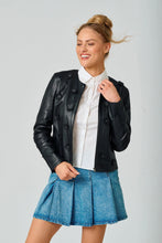 Load image into Gallery viewer, FLORA RF BLACK WOMAN'S FLORAL APPLIQUE JACKET
