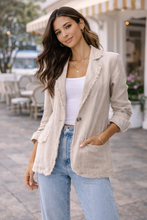Load image into Gallery viewer, SINGLE BUTTON LINEN BLAZER
