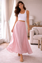 Load image into Gallery viewer, CRINKLE LINEN MIDI SKIRT
