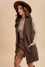 Load image into Gallery viewer, AJK8595 Brushed Knit Shawl Collar Open Long Vest
