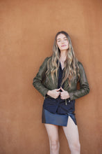 Load image into Gallery viewer, JULENE RF JADE LEATHER JACKET

