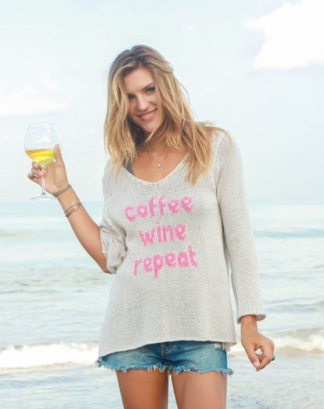 K52C2W056 COFFEE & WINE SWEATER