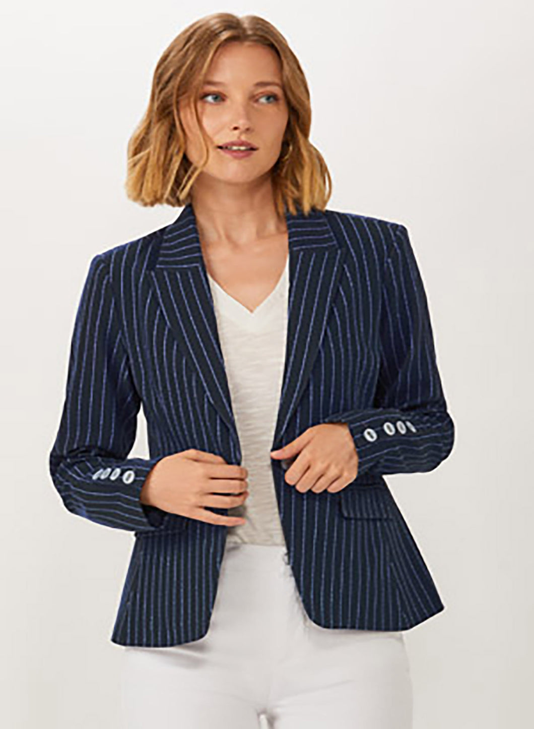 2766PR CLASSIC BLAZER - NAVY PINSTRIPE