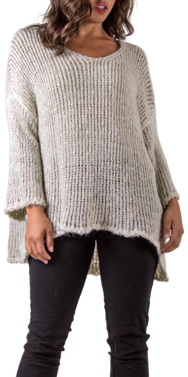 MA027-OL OVERSIZED KNIT SWEATER OLIVE