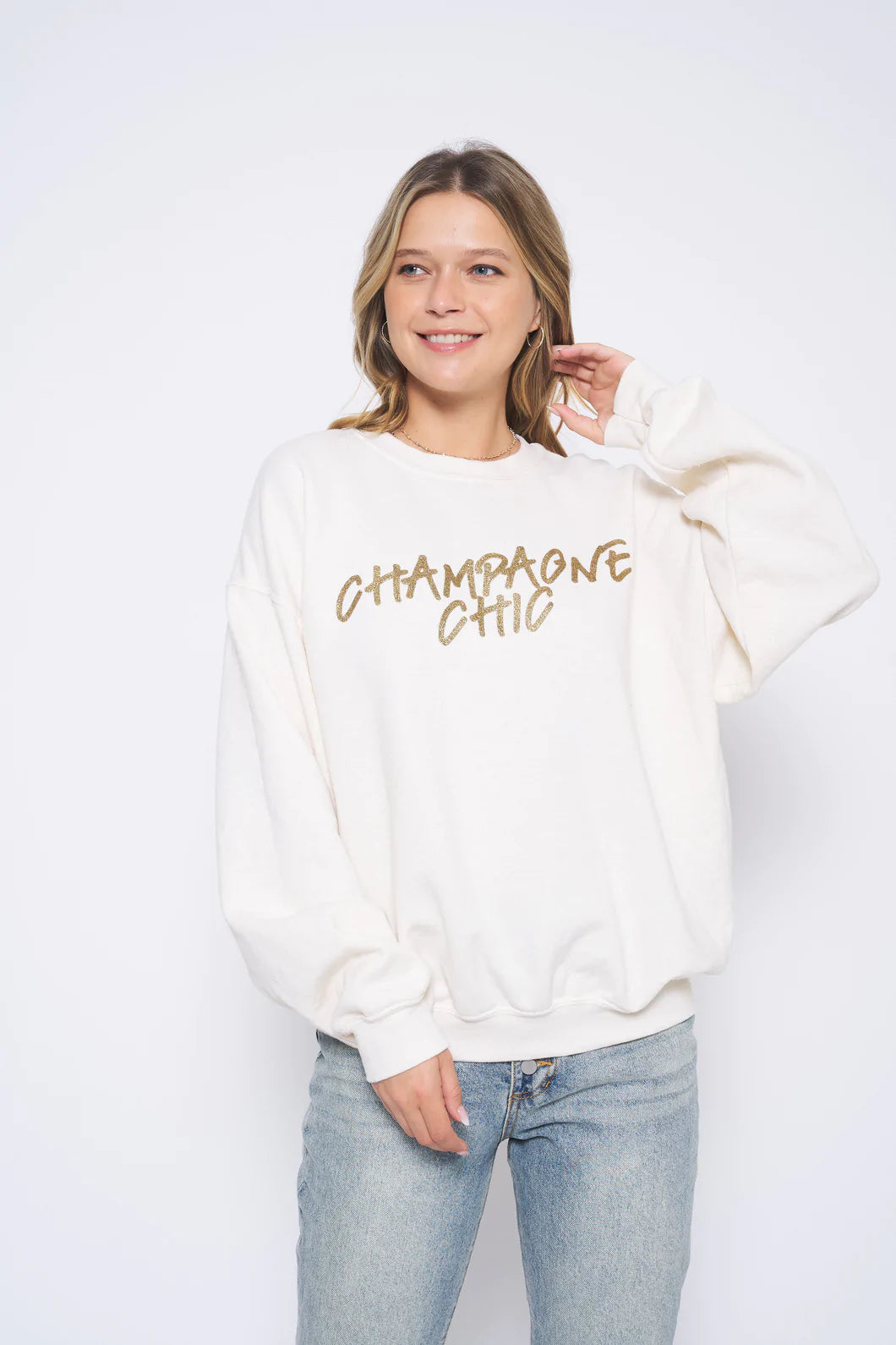 CHAMPAGNE CHIC SWEATER