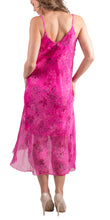 Load image into Gallery viewer, LEAVES MIDI SILK DRESS HOT PINK

