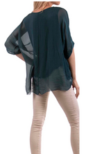 Load image into Gallery viewer, FLUTTER RAW EDGE BLOUSE FOREST
